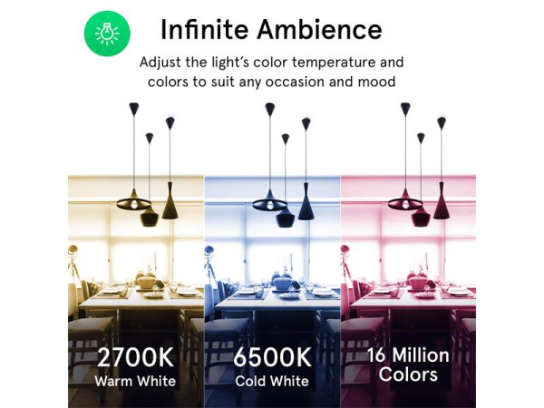 Smart LED-pære E27 9W RGB NOUS P3 WiFi Tuya