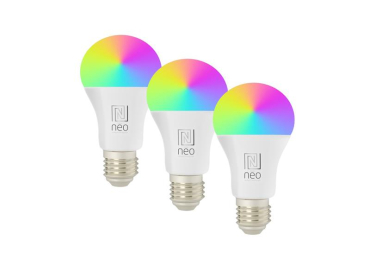 Smart LED-pære E27 9W RGBW IMMAX NEO 07712C WiFi Tuya sæt med 3