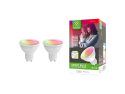 Smart LED-pære GU10 5.5W RGB CCT 2-pak WOOX R9076 WiFi Tuya, fjernbetjening inkluderet