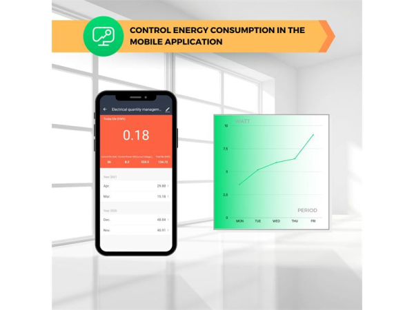 Smart WiFi-stik NOUS A1/2pakke Tuya, Kompatibel med Alexa og Google Home, Energi Overvågning, 3450W, 220-240V