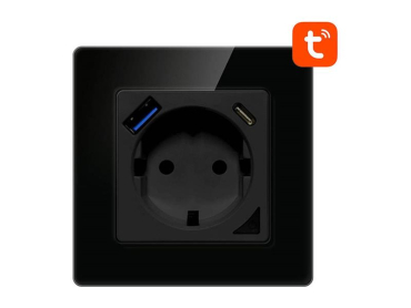 Smart stikkontakt AVATTO N-WOT10-USB-B med WiFi og USB porte, Tuya-kompatibel