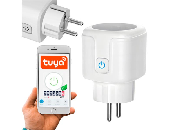 Smart WiFi-stikdåse LTC LXU414 med Tuya, stemmestyring via Alexa og Google Assistant, 16A, 3680W