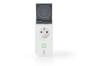 Smart WiFi-stikdåse NEDIS WIFIPO120EWT til udendørs brug, kompatibel med SmartLife og Tuya, IP44