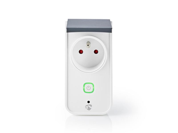 Smart WiFi-stikdåse NEDIS WIFIPO120EWT til udendørs brug, kompatibel med SmartLife og Tuya, IP44