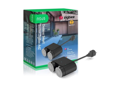 Smart stikkontakt NOUS A4Z ZigBee Tuya, fjernbetjening, energiovervågning, 3680W, IP44