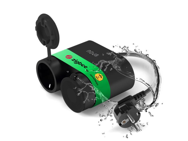 Smart stikkontakt NOUS A4Z ZigBee Tuya, fjernbetjening, energiovervågning, 3680W, IP44