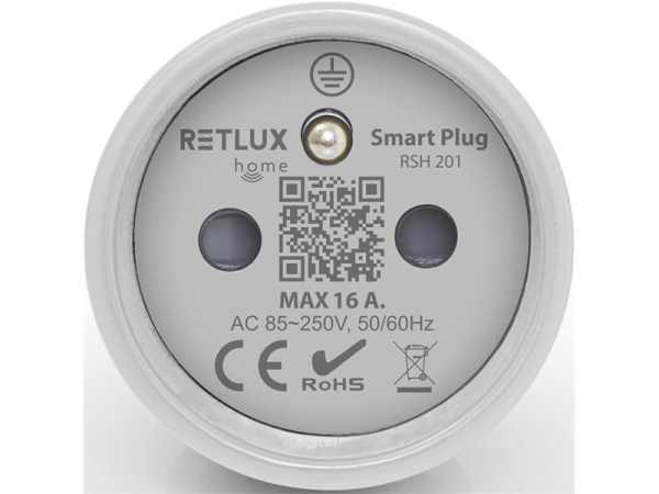 Smart stikkontakt RETLUX RSH 201 WiFi med forbrugsmåling og fjernstyring via app