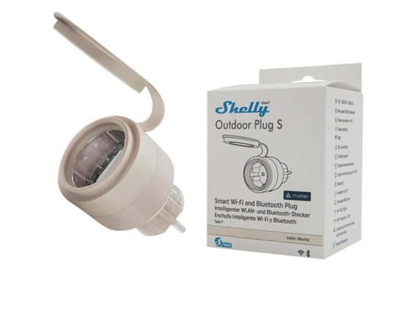 Smart udendørs stikkontakt SHELLY Plug S MTR Gen3 IP44 WiFi