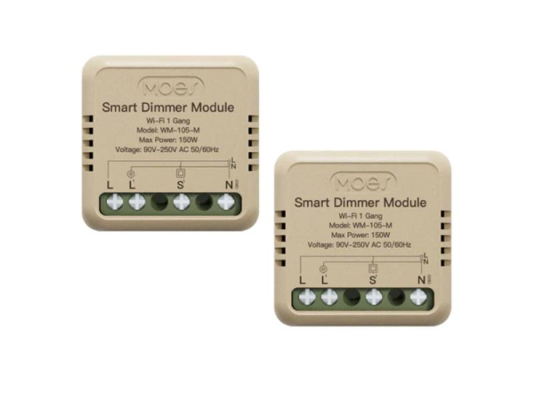 Smart lysdæmperkontrol MOES MS-105B-M WiFi Tuya 2 stk. Switch Module Timer Diy Breaker