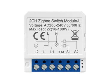Smart Switch Module 2-kanals AVATTO LZWSM16-W2, ZigBee Tuya, Kompatibel med Alexa og Google Home
