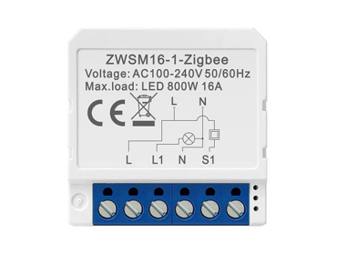 Smart Switch Module AVATTO ZWSM16-W1 1-kanal ZigBee Tuya fjernbetjening
