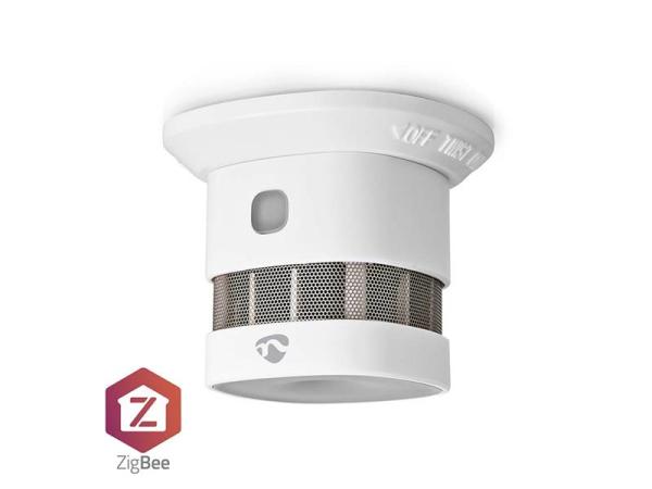 Smart røgalarm NEDIS ZBDS10WT Zigbee Tuya, kompakt, 85 dB, 10 års levetid