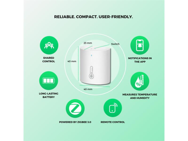 NOUS E5 ZigBee Tuya Smart temperatur- og fugtighedsdetektor