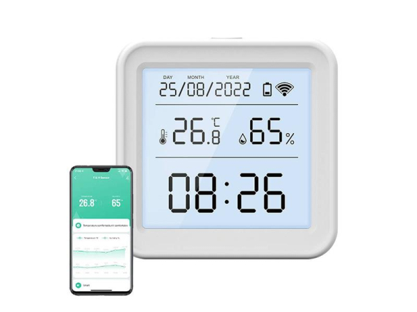 Smart temperatur- og fugtighedssensor S6 WiFi Gosund med LCD-skærm og baggrundsbelysning
