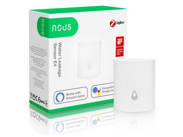 Smart vandlækagedetektor NOUS E4 ZigBee Tuya, trådløs og med alarm