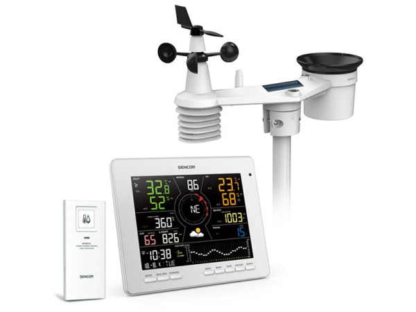Professionel vejrstation SENCOR SWS 16600 med WiFi og trådløse sensorer 7-i-1