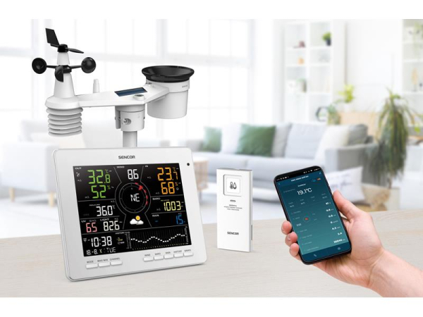 Professionel vejrstation SENCOR SWS 16600 med WiFi og trådløse sensorer 7-i-1