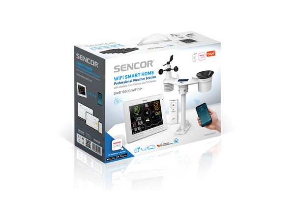 Professionel vejrstation SENCOR SWS 16600 med WiFi og trådløse sensorer 7-i-1