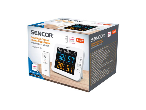 SWS 8600 WiFi Tuya Smart Vejrstation med Trådløs Sensor SENCOR