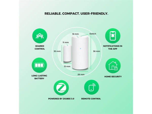 Smart detektor til dør/vindue NOUS E3 ZigBee Tuya