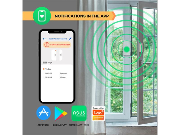 Smart detektor til dør/vindue NOUS E3 ZigBee Tuya