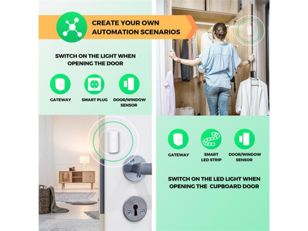 Smart detektor til dør/vindue NOUS E3 ZigBee Tuya
