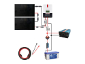 Off grid sæt SOLARFAM 740Wp, 12V, batteri 200Ah, inverter 230VAC 2000W