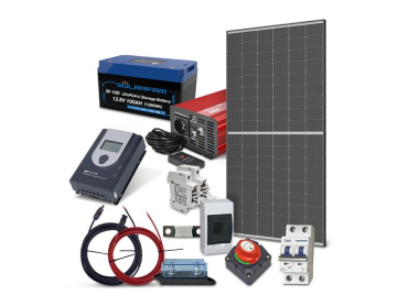 445Wp Off grid sæt TIPA, LiFePO4 bat. 12V 100Ah, inverter 230VAC 1000W