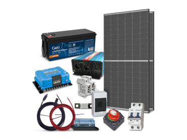 890Wp Off grid sæt TIPA, LiFePO4 batteri 24V 100Ah og 150Ah, inverter 230VAC 2000W