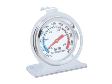 Ovn Termometer ALPINA 5138 - Rustfrit Stål og Glas, Måler Temperatur fra 50C til 300C, Kan Hænges eller Stå i Ovnen, 6x4x7 cm