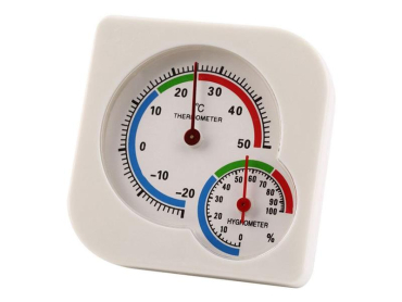 Termometer og hygrometer HADEX analog, 75 x 75 x 10mm, –20 til 50 °C (± 1 °C), 0 - 100% (± 5%)