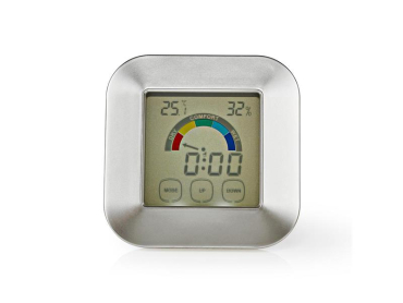 Termometer og hygrometer NEDIS KATR105SI med touchskærm, magnet og alarm