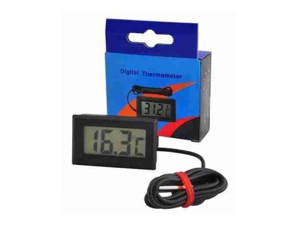 Termometer med sonde FY-10 sort HADEX - kabel 95cm, nøjagtighed ±0,1°C, rækkevidde -50 til +110°C