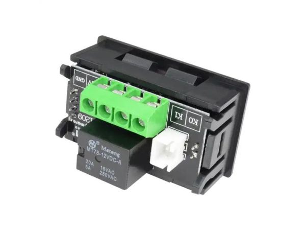 Digitalt termometer med termostat STU 46083, visning af aktuel temperatur, justerbar relæudgang, 12V DC, -50 til +110 °C