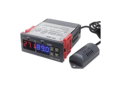 Digital termostat og hygrostat STC-3028 med 12VDC (Hadex)