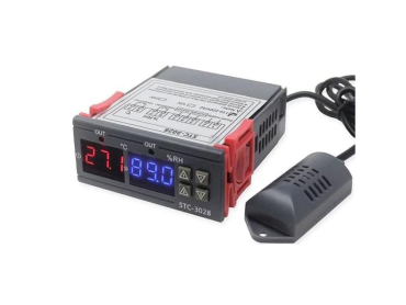 Digital termostat og hygrostat STC-3028, 230VAC (Hadex)