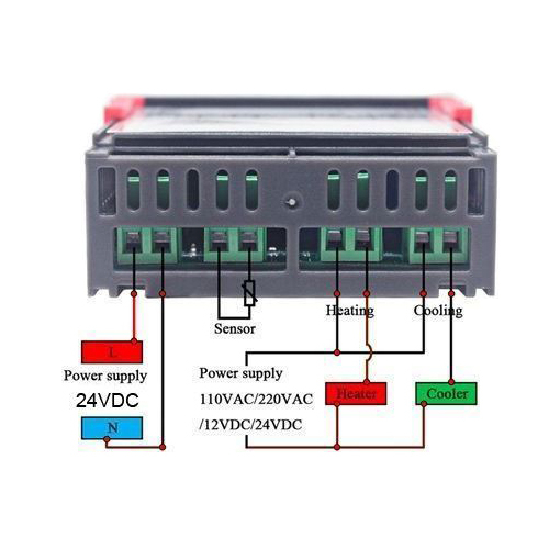 Digital termostat STC-1000, -50~99.9°C, 24VDC, HADEX