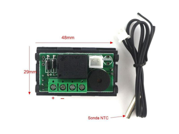Digital termostat W1209WK HADEX -50 til 110 °C med DC12V og NTC temperaturføler