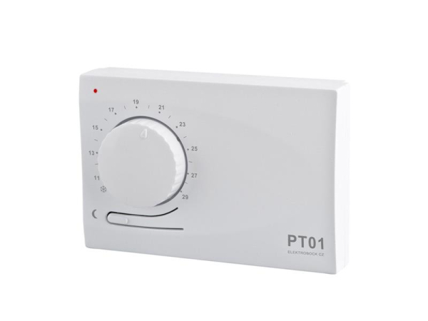 Termostat PT01 ELEKTROBOCK med manuel og automatisk temperaturstyring