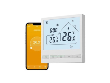WiFi Termostat HUTERMANN HT047W-IE Tuya, Ugentlig Programmerbar 16A med Intern og Ekstern Sensor