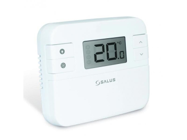 RT310 Digital Termostat SALUS - manuel, med frostsikring og baggrundsbelyst LCD-display, temperaturmåleområde 0-40°C, styringsområde 5-35°C, hysteresis +/- 0.5°C eller +/- 0.25°C, strømforsyning 2 AA batterier