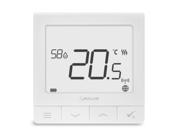 Termostat SQ610RF fra SALUS med trådløs kommunikation og fugtighedssensor