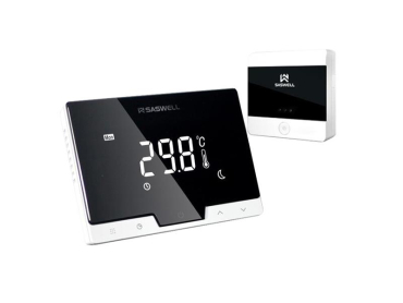 Trådløs termostat SASWELL T19 7 RF B, programmerbar, ugentlig, med touch knapper