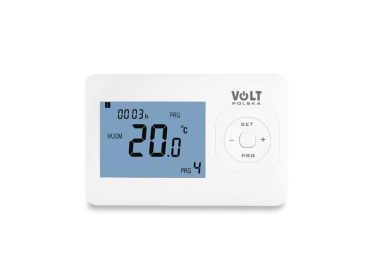 Termostat VOLT Comfort HT-02 kablet, programmerbar med stor baggrundsbelyst skærm, OWD, 230VAC
