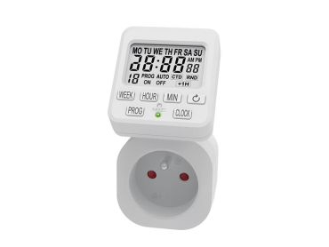 Digital ugentlig tidsafbryder SOLIGHT DT35, 230V/16A, LCD-display, 18 daglige cyklusser