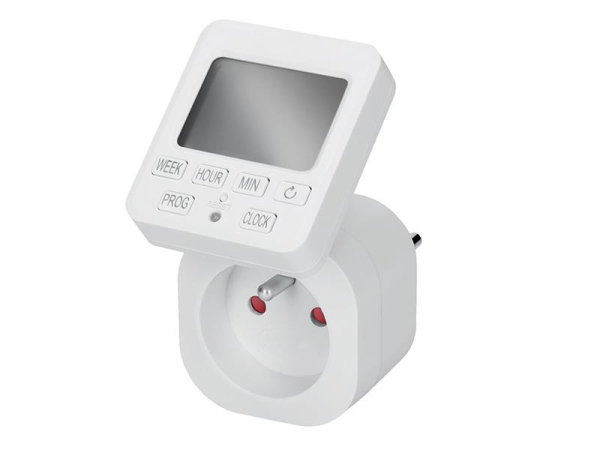 Digital ugentlig tidsafbryder SOLIGHT DT35, 230V/16A, LCD-display, 18 daglige cyklusser