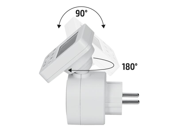 Digital ugentlig tidsafbryder SOLIGHT DT35, 230V/16A, LCD-display, 18 daglige cyklusser