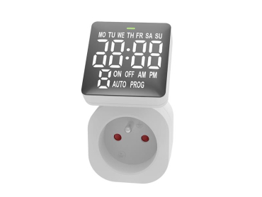 Digital ugentlig stikkontakt SOLIGHT DT36, omvendt LCD-display, 230V/16A