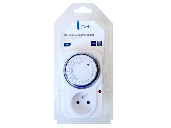 MF1 mekanisk daglig switch-stikkontakt GETI, programmerbar, 3500 W, 230 V AC