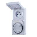 Mekanisk daglig kontaktstik SOLIGHT DT31, 24 timers interval, 230V/16A, børnesikring, IP44